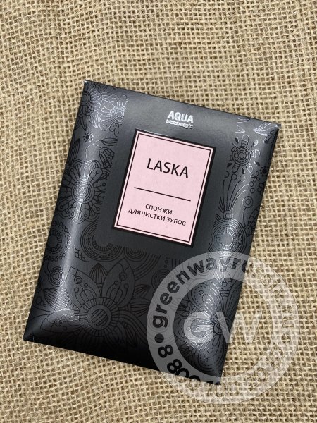 СПОНЖИ AQUAMAGIC LASKA ДЛЯ ЧИСТКИ ЗУБОВ, 2 ШТ